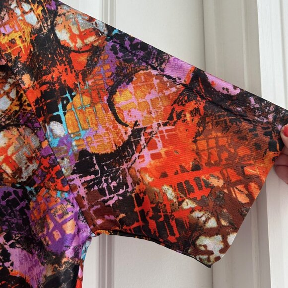 Vintage 70s Lilly Dache Shirt Mens Artsy Polyester Large Disco MCM Hipster RARE - Picture 4 of 9